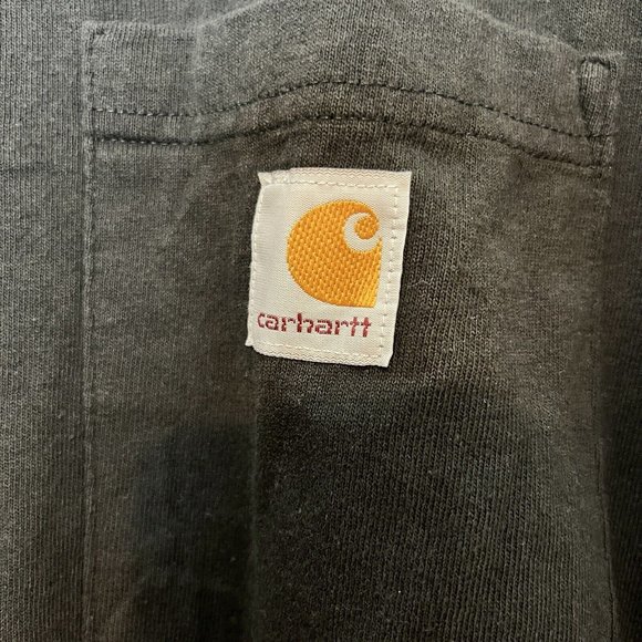 Carhartt Pocket T-Shirt Mens Large Short Sleeve Loose Fit Logo Crew Neck Black - Picture 2 of 8